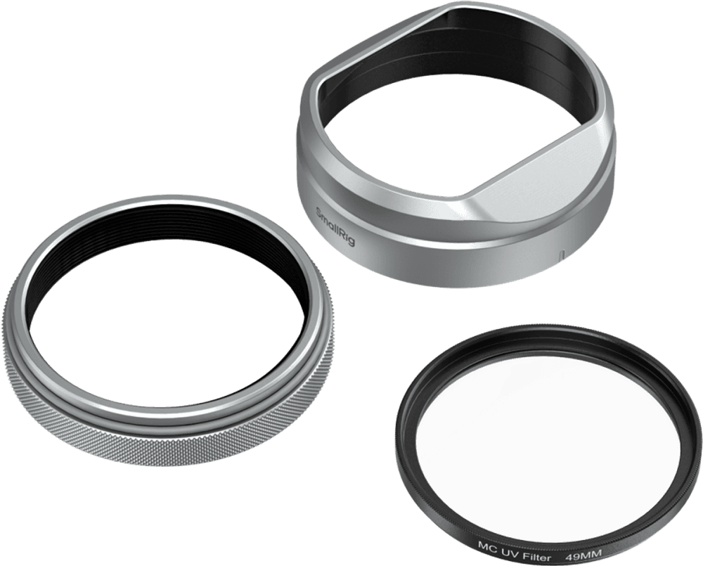 SmallRig 5851 UV Filter with Lens Hood Kit for FUJIFILM X100VI / X100V (Silver)