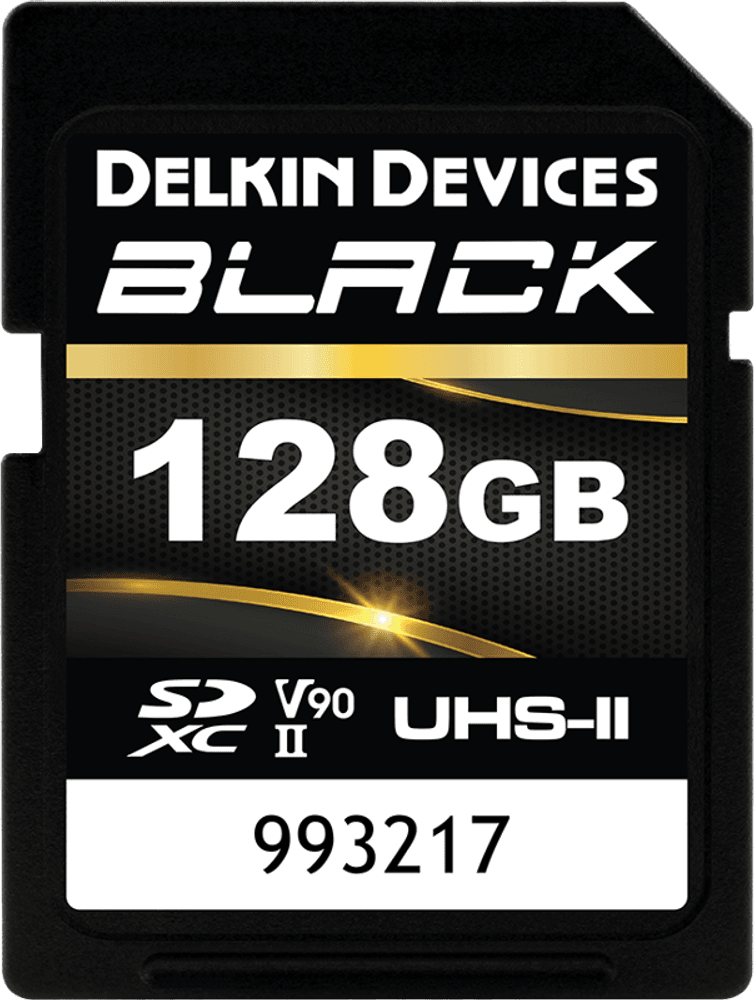 Delkin SDXC BLACK Rugged UHS-II R300/W250 (V90) 128GB (new)