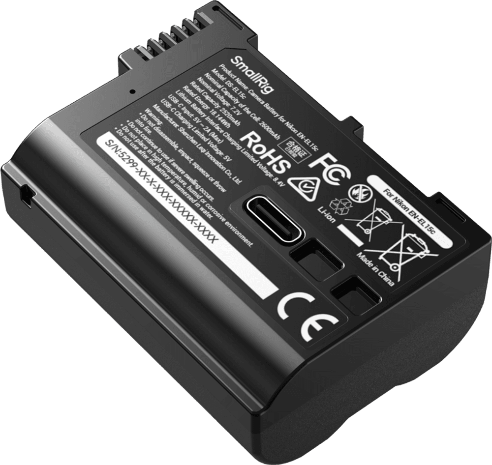 SmallRig 5299 USB-C Camera Battery with Power Display for Nikon EN-EL15c