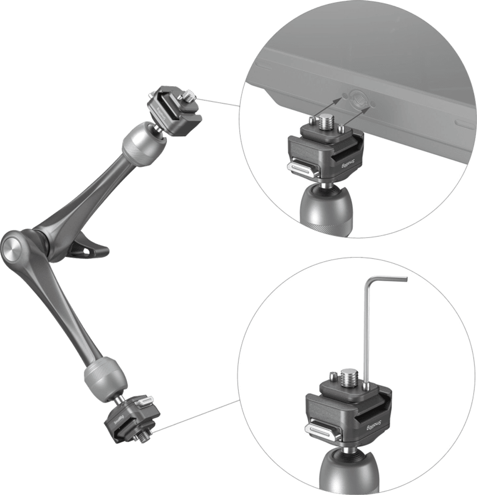 SmallRig 4489 HawkLock H21 Quick Release Rosette Magic Arm (11