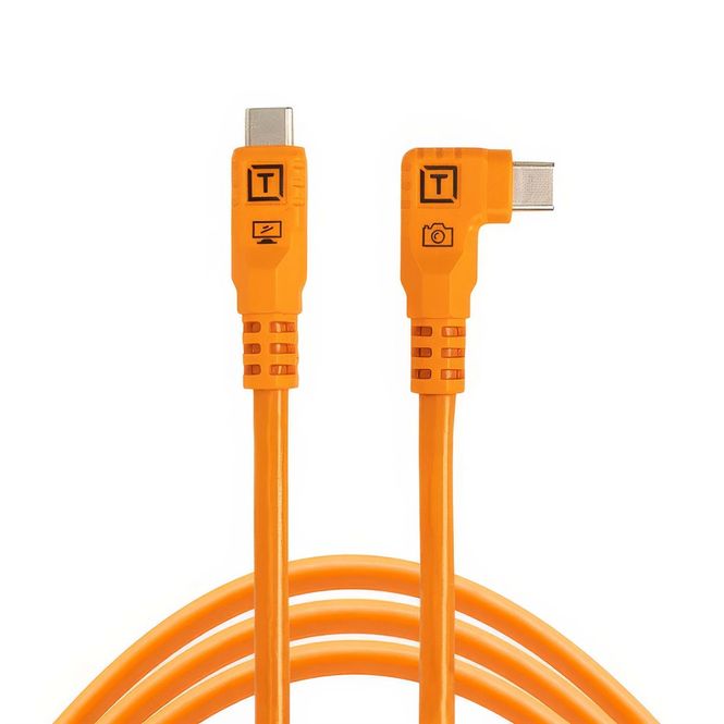 Hovedbilde TetherPro Optima 10G USB-C, 3,0m,Vinklet, Oransje